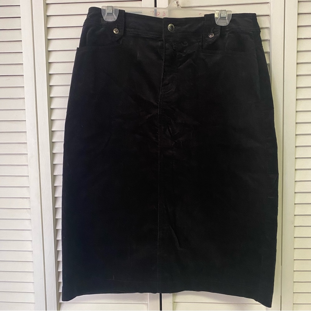 Christopher & Banks Black Velveteen Straight Skirt - NWT Size 6